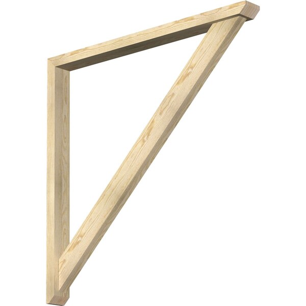 Ekena Millwork Traditional Slat Rough Sawn Bracket w/ Offset Brace, Douglas Fir, 4"W x 46"D x 46"H BKT0402X46X46TRA06RDF - main